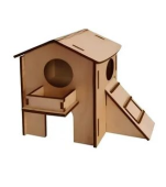 Ашера Г-9 Домик для грызунов (2-х этажный) с кормушкой 18,5*11*20,5 см (фанера)