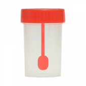 Россия Контейнер с крышкой 60 мл стерильный для кала с лопаткой