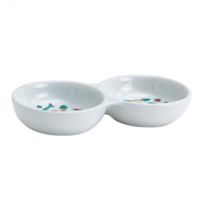 I.P.T.S. Миска для кошек фарфоровая двойная с цветными рыбками 0,2 л