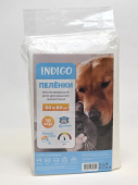 INDIGO Пелёнки впитывающие с индикатором и липким слоем 60*60, 10шт