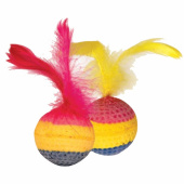 Triol Игрушка Мяч радужный для кошек, с пером