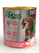 FRAIS Holistic Dog консервы для собак сочные кусочки мяса в желе с телятиной, 850 г