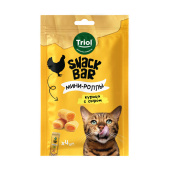 Triol Лакомство для кошек "Мини-роллы с начинкой из курицы с сыром", 40г, серия SNACK BAR