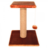 Gamma Когтеточка "Стойка № 6" с полочкой и игрушкой однотонная, 36*36*45 см