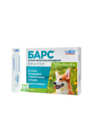 АВЗ БАРС Капли против блох и клещей для собак весом от 10 до 20 кг, 1 пипетка, 1,34 мл