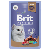 Brit Premium Пауч для взрослых кошек ассорти из птицы в желе, 85 г