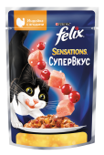 FELIX Sensations Супервкус для кошек, со вкусом индейки и ягод, в желе, пауч, 75 г