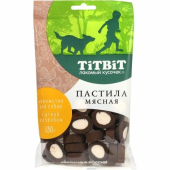 TiTBiT Лакомство для собак Пастила мясная с уткой и кэробом, 130 г