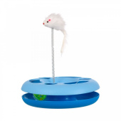 Homepet Игрушка для кошек Трэк с мячиком и мышкой на пружине 24*8 см