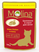 Molina пауч для котят Цыпленок в соусе, 100 г