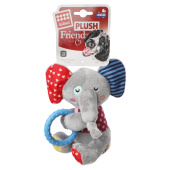 GiGwi Игрушка для собак Слон с кольцом и пищалкой 15см, серия PLUSH FRIENDZ