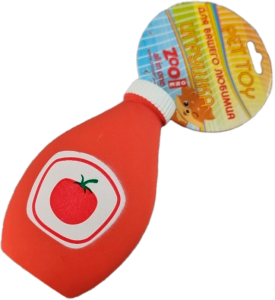 Zoo One Игрушка для собак из латекса "Бутылочка - кетчуп" 8,5 см