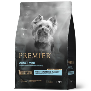PREMIER Dog Salmon&Turkey ADULT Mini (Свежее филе лосося с индейкой для собак мелких пород), 