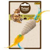 Triol Игрушка для кошек из гофрокартона "Конус с перьями", 80/220мм