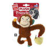 GiGwi Игрушка для собак Обезьянка с бананом с пищалкой 21см, серия PLUSH FRIENDZ