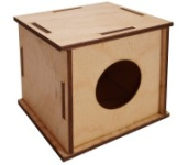 Ашера Г-7 Домик для грызунов "Кубик" с дном, фанера, 11*10*12 см