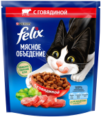 FELIX Сухой корм для кошек Мясное объедение, с говядиной, 600 г