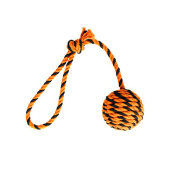 Doglike Мяч Броник малый с ручкой (оранжевый-черный), 80 мм