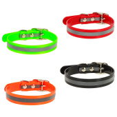 Каскад Ошейник из биотана со светоотражающей полосой ширина 12 мм, обхват шеи 20-24 см, 