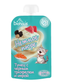 BIOHAUS Лакомство для кошек Нежное пюре Тунец с черным трюфелем и икрой, 100 г