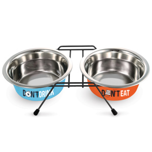 Triol Миска металлическая на подставке "Water&Food", 2*1,7 л