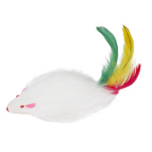 Triol Игрушка для кошек, "Мышь" погремушка с пером SH 07