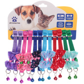  Ошейник с колокольчиком 1*19-32см "Zoo City-Бабочка" микс цветов 