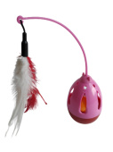 Чистый котик Игрушка-неваляшка для кошек, с пером розовый 8 см