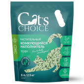 Растительный комкующийся наполнитель тофу Cat's choice с ароматом "Зеленый чай