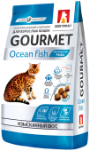 Полнорационный сухой корм для взрослых кошек. Gourmet, Океаническая рыба Ocean fish. 0,35 кг_4640001314728