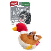 GiGwi 75065 Игрушка для собак Утка с пищалкой 11см, серия PLUSH FRIENDZ