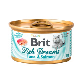 Brit Care Fish DreamsTuna & Salmon Консервы суперпремиум класса для кошек Fish Dreams с тунцом и лососем, 80 г