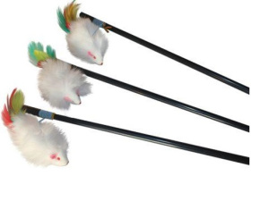 Ашера И-13 Дразнилка-удочка для кошек "Мышка из натурального меха"