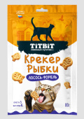 TiTBiT Лакомство для кошек Крекер рыбки Лосось-форель 80г