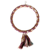 Triol Игрушка для птиц, Кольцо веревочное для птиц на металлическом каркасе, с кисточкой 