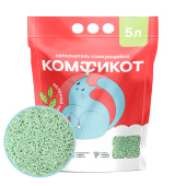 КОМФИКОТ  Наполнитель тофу комкующийся зеленый чай, 5 л