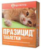 Apicenna Празицид таблетки от гельминтов 6 шт, для кошек, 1 таб. на 3 кг