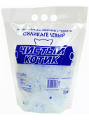 Чистый котик наполнитель силикагелевый колотый с синими гранулами 1 кг