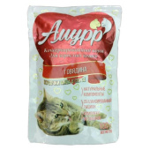 Амурр влажный корм для кошек в соусе с говядиной, 100 г