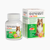 Астрафарм Фармавит Актив Витамины для собак, Красота и здоровье шерсти, 120 таблеток