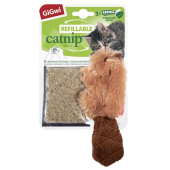 GiGwi Игрушка для кошек Бобрёнок со сменной кошачьей мятой 16см, серия REFILLABLE CATNIP