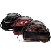 Зооник Сумка-переноска кожзам, черная, 40*21*25 см