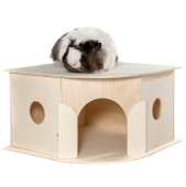 Triol Домик для морской свинки угловой деревянный, 36*30*18 см