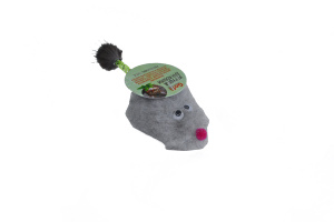 Gosi Игрушка Мышь с мятой серый мех с хвостом трубочка с норкой