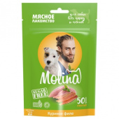 Molina АКЦИЯ !!! Снижение цены !!! Лакомство для собак всех пород и щенков куриное филе, 50 г