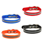 Каскад Ошейник из биотана со светоотражающей полосой ширина 15 мм, обхват шеи 21-30 см, 