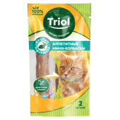 Triol АКЦИЯ!!! Снижение цены. Лакомство для кошек «Аппетитные мини-колбаски из кролика с курицей», 7 г
