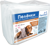 Авикоша Пеленки одноразовые впитывающие с суперабсорбентом для домашних животных, 60*60 см, 1 упаковка 10 шт.