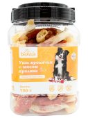 BIOHAUS Лакомство для собак Уши кроличьи с мясом кролика 750 г