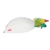 Triol Игрушка для кошек "Мышь-погремушка с пером", 85-90мм (уп.3шт.), Triol